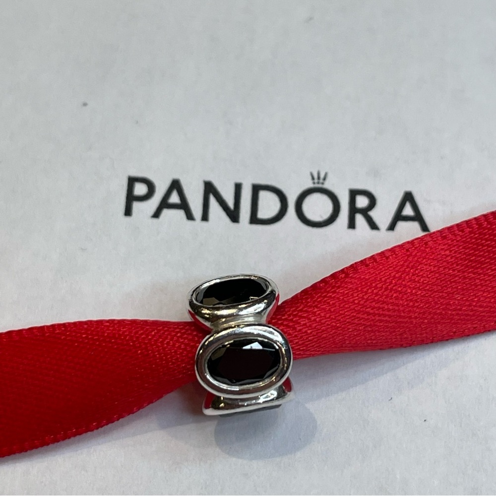 Pandora Silver & Black Oval Lights Charm